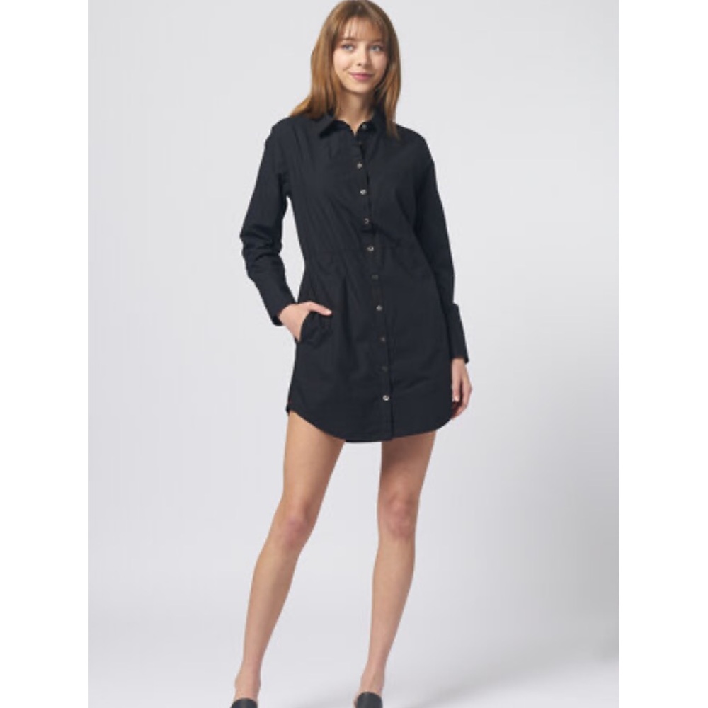 Xirena Black Cotton Button Down Dress NWT